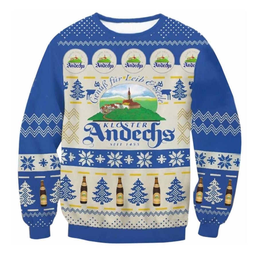 Sudadera Navideña Fea Con Estampado 3D De Andechser Doppelbock Para Hombre