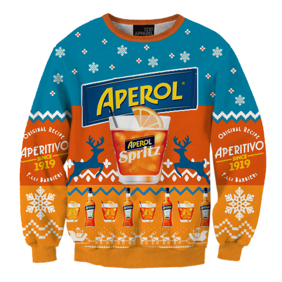 

Унисекс Рождественский свитшот Aperol Spritz Orange Fun с 3D-принтом