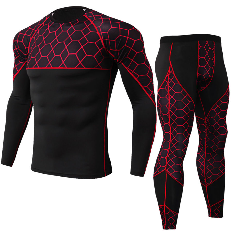Men's sports fitness stretch quick-drying clothes long sleeve + trousers two-piece suit
Men's sports fitness stretch quick-drying clothes long sleeve + trousers two-piece suit