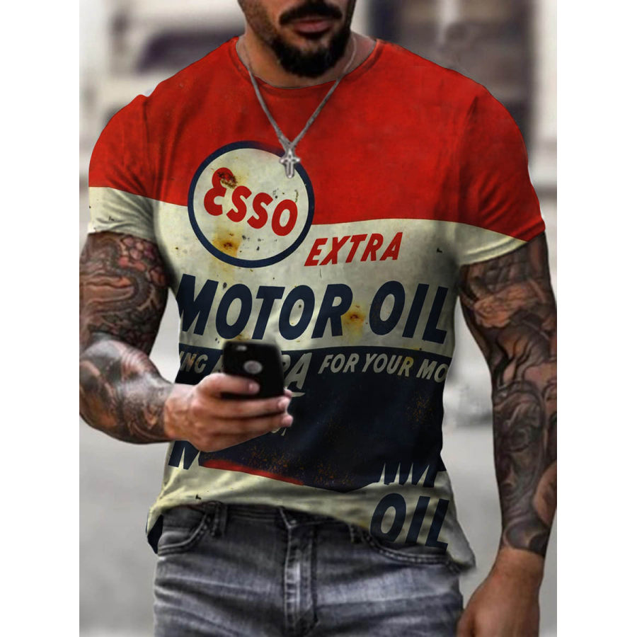 Mens Lubricant Motorcycle Print T-shirt