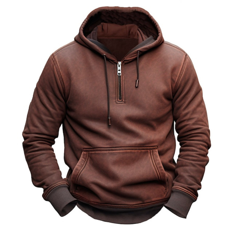 

Homme Sweat à Capuche Poche Quart De Zip Sports Et Plein Air Quotidien Vacances Streetwear Décontracté Printemps Et Automne Vêtements