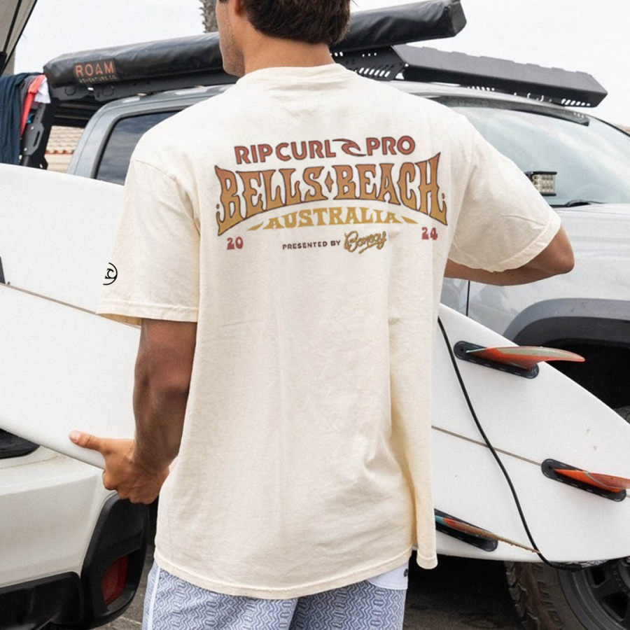 

T-shirt à Manches Courtes Rip Curl Pro Surf Beach Vintage Des Années 90 Pour Hommes