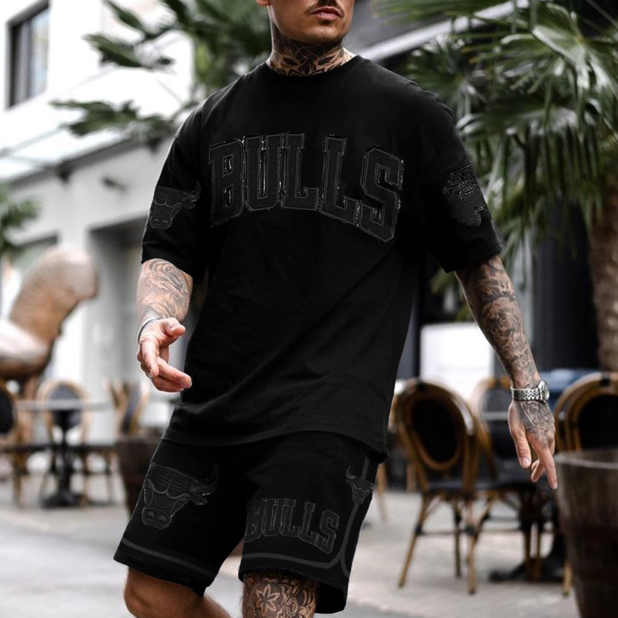 

Men's Chicago Basketball Jersey Casual Shorts Suit