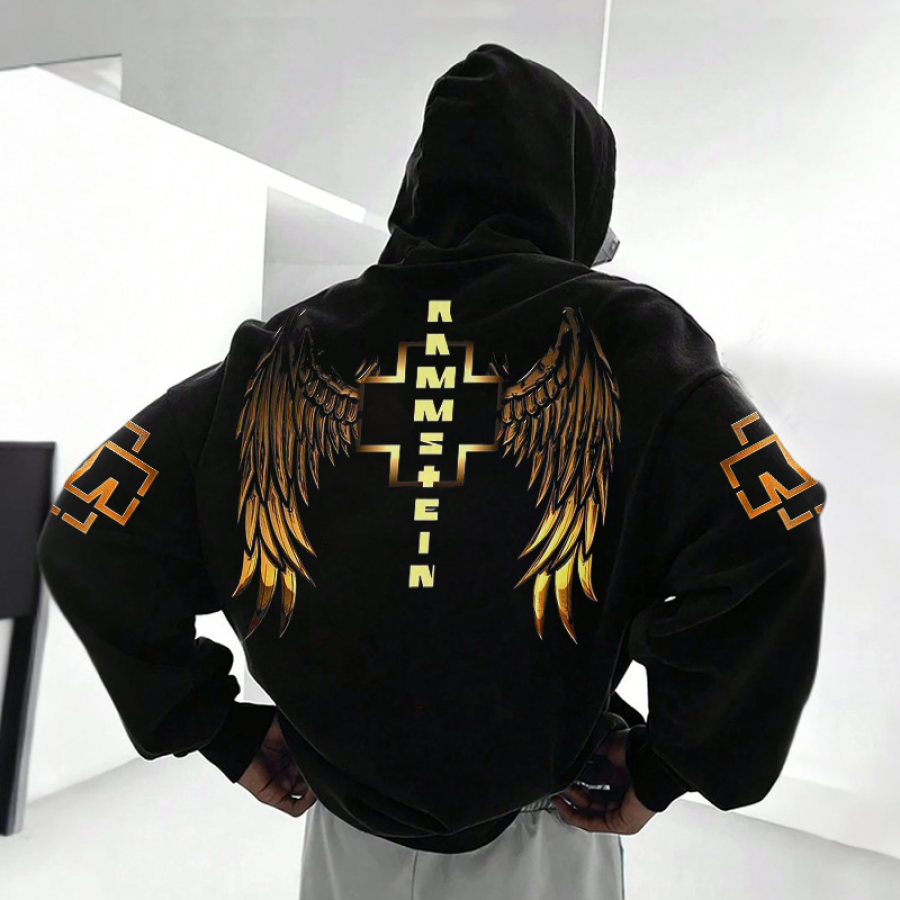 Sudadera Con Capucha Informal Extragrande Y Holgada De Rammstein Rock Band Para Hombre