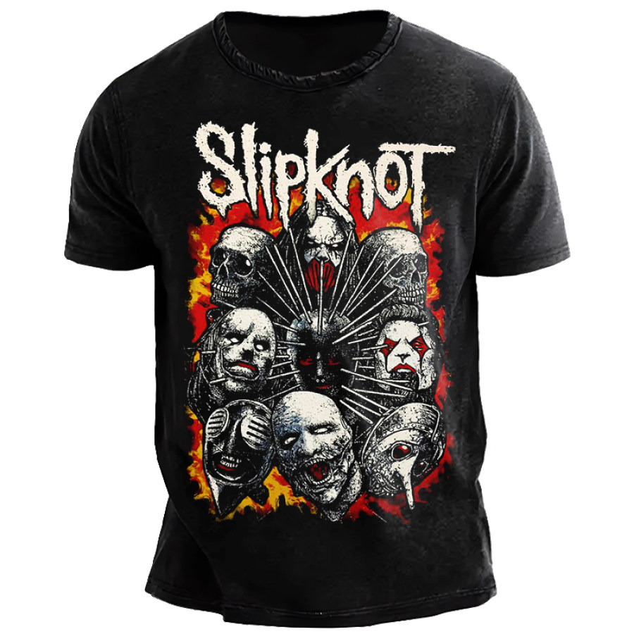 

Men's Slipknot 29th Anniversary Vintage Print Short Sleeve Casual T-shirt