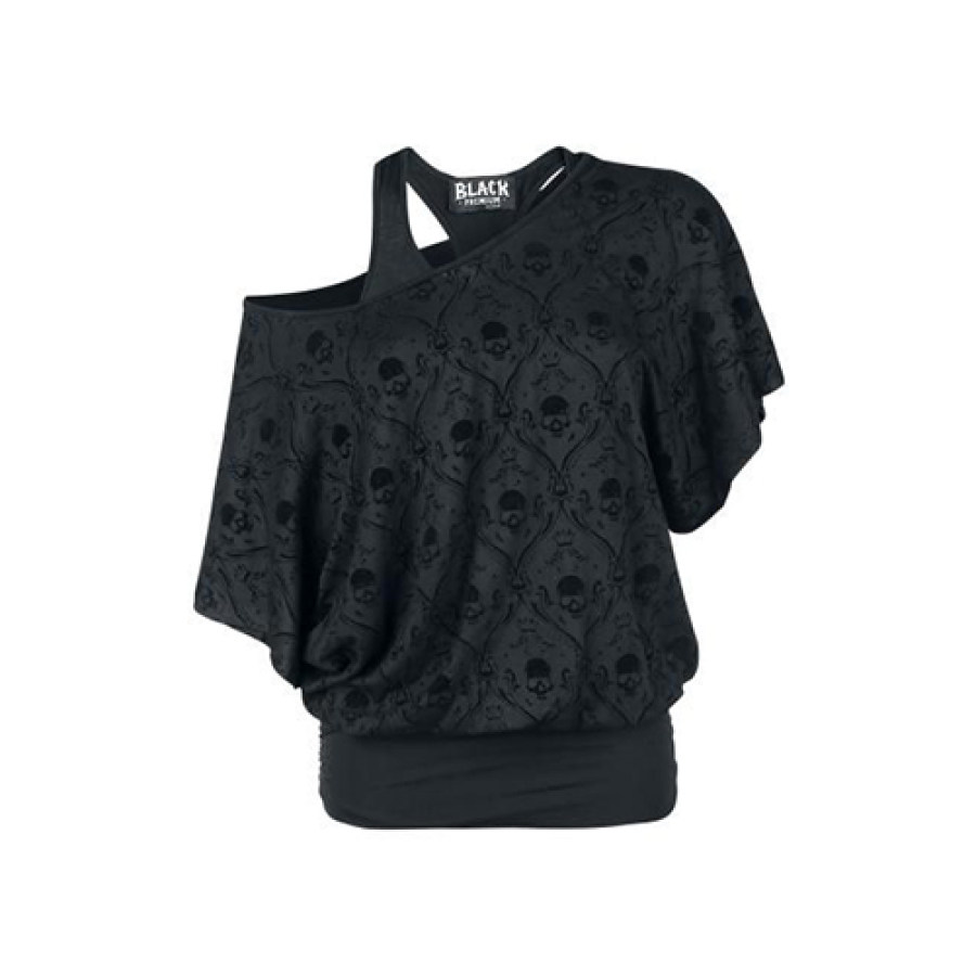 Printed Short Vest Sleeve Fake Two Pieces