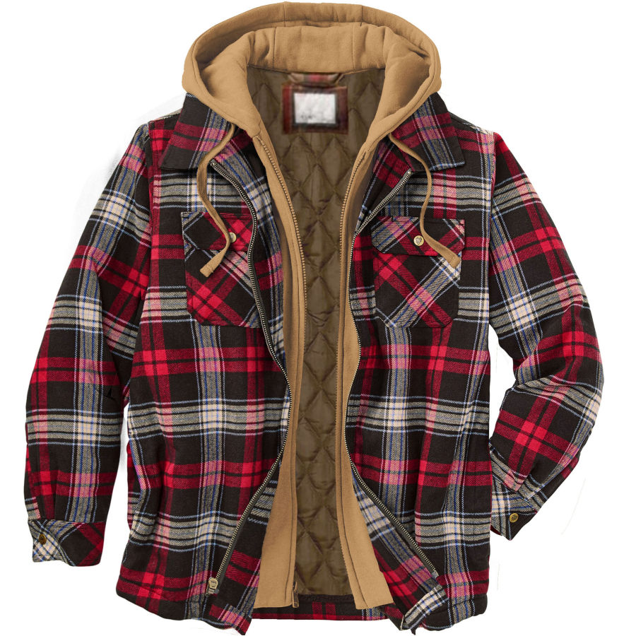 Men's Autumn & Winter Outdoor Casual Checked Hooded Jacket 
Men's Autumn & Winter Outdoor Casual Checked Hooded Jacket