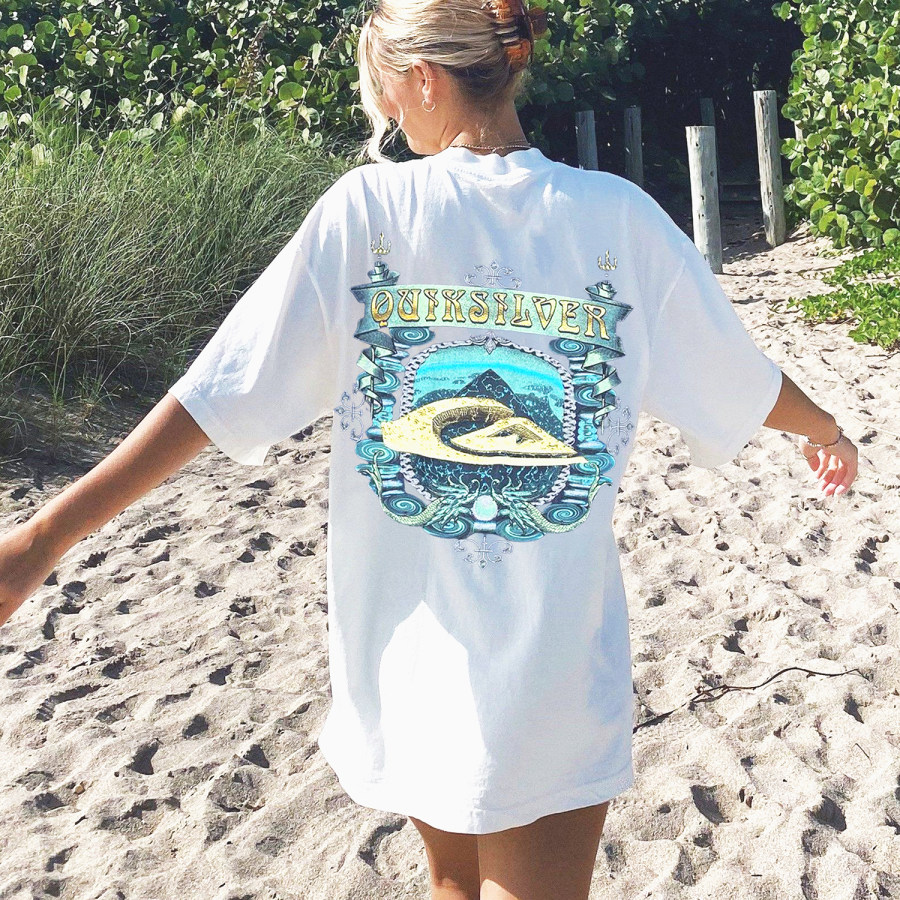 

Vintage Quiksilver Surf Print T-shirt