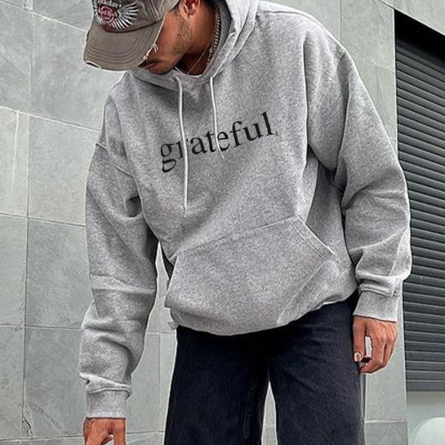 Lässiger Herren-Sweatshirt Mit Grateful-Print