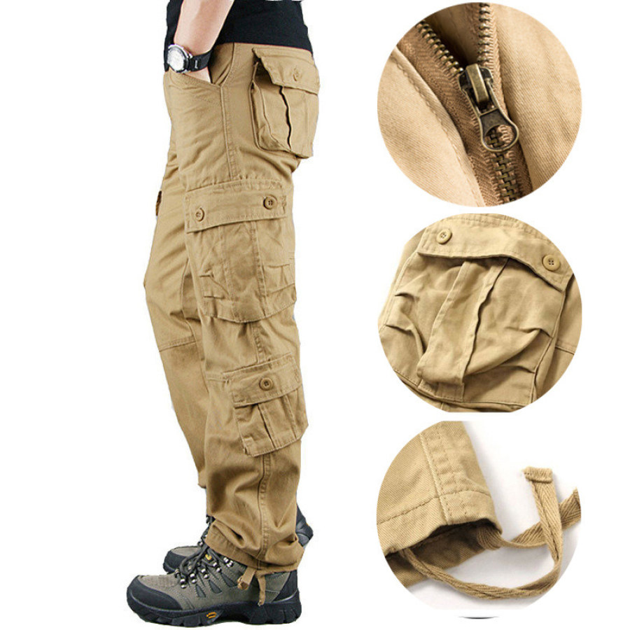 Men's Outdoor Wear-resistant Tactical Multi-pocket Straight-leg Trousers
