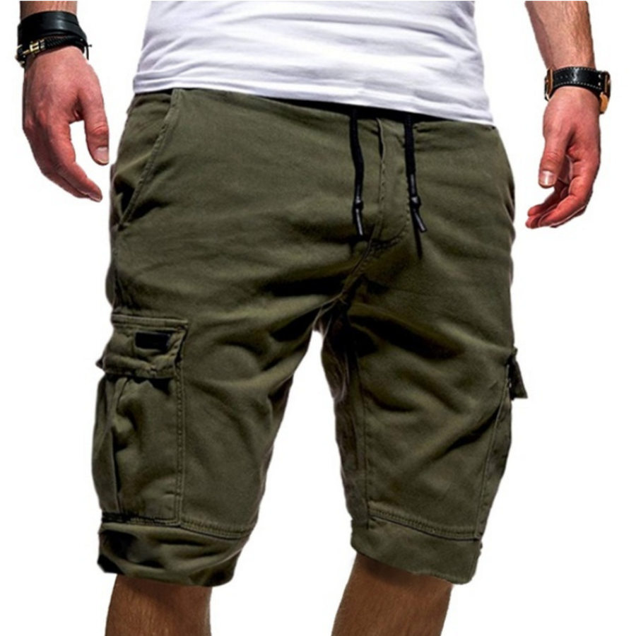 Men's Large Pocket Drawstring Cargo Shorts