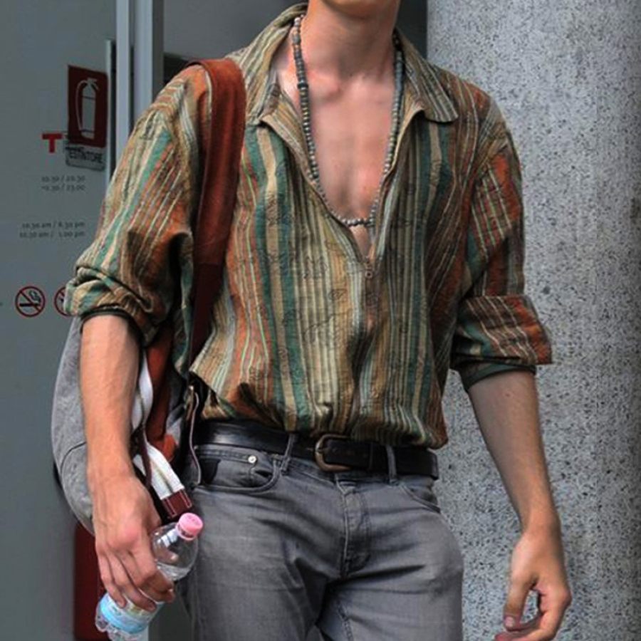 Men's Linen Ethnic Style Long Sleeve Shirt