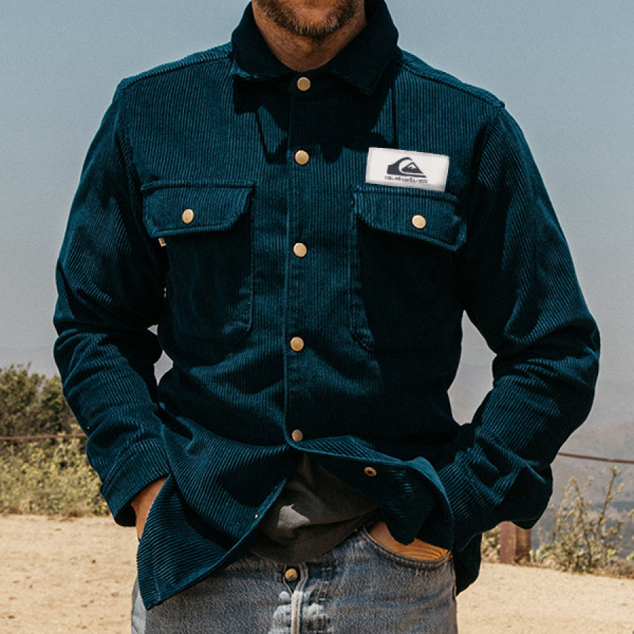 Quicksilver Corduroy Jacket Men Work Shirt Vintage Corduroy Shirt Jacket Outdoor Pocket Daily Casual Top Dark Green
Quicksilver Corduroy Jacket Men Work Shirt Vintage Corduroy Shirt Jacket Outdoor Pocket Daily Casual Top Dark Green