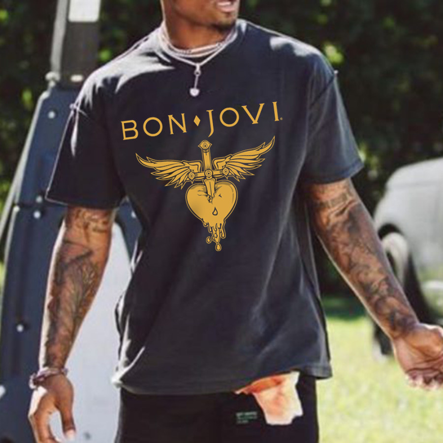 Vintage Bon Jovi Printed Casual T-shirt
Vintage Bon Jovi Printed Casual T-shirt