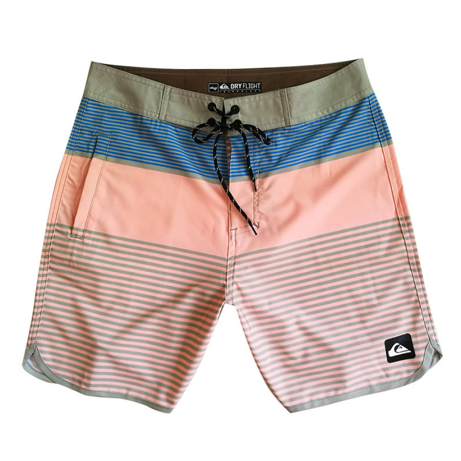 

Quiksilver Boardshort De 18" Para Hombre Pantalones Cortos De Surf Con Cordón Y Colores En Contraste A Rayas