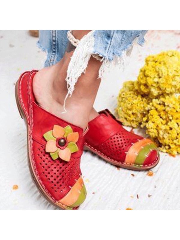 

Fashion Sweet art flower slippers