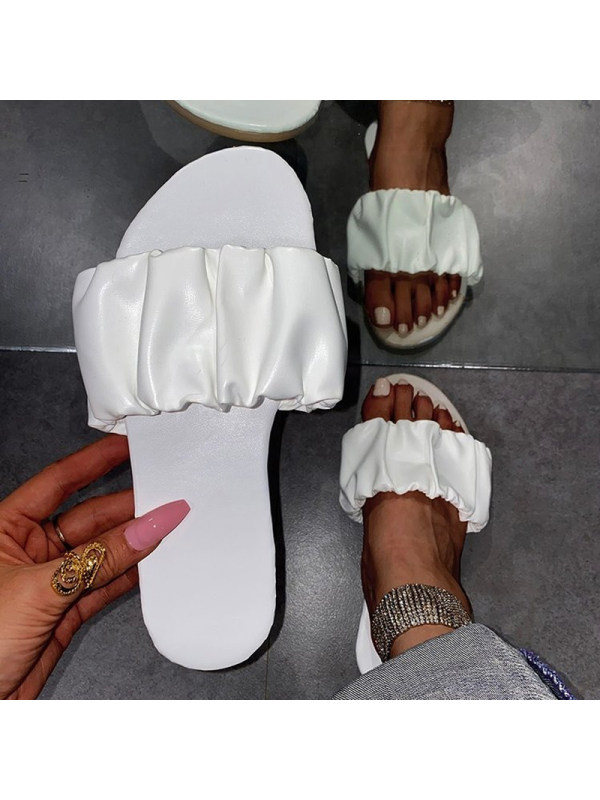 

Casual Solid Color Flat Women Slippers