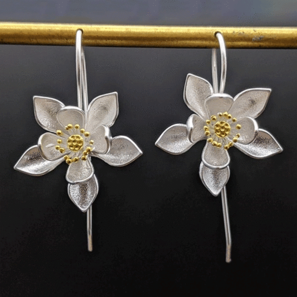 Boho Vintage Lotus Flower Earrings - Ninacloak.com 