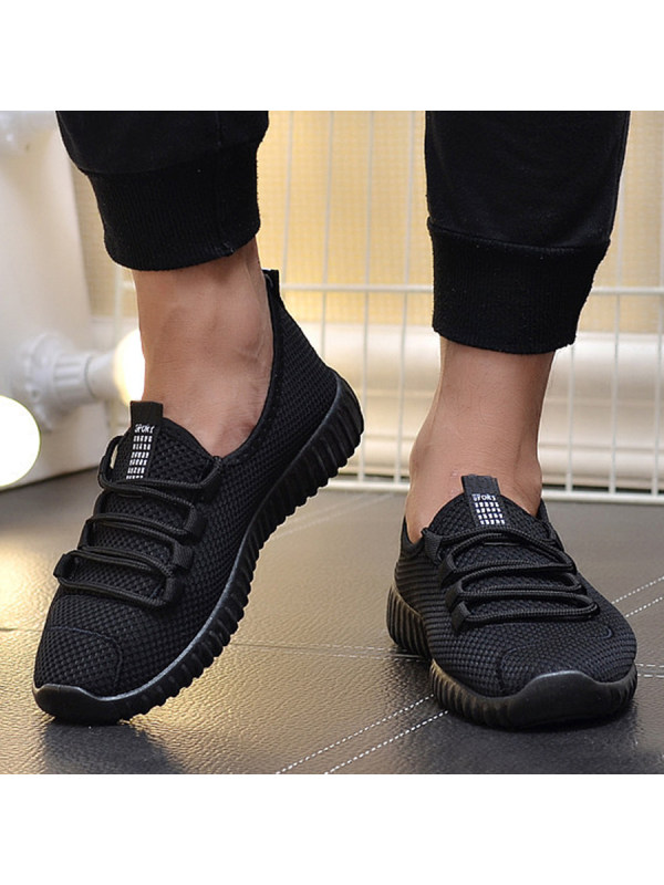plain high heeled elastic round toe casual sport sneakers