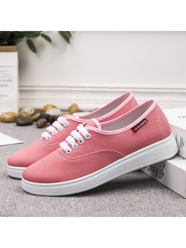 plain flat round toe casual sneakers