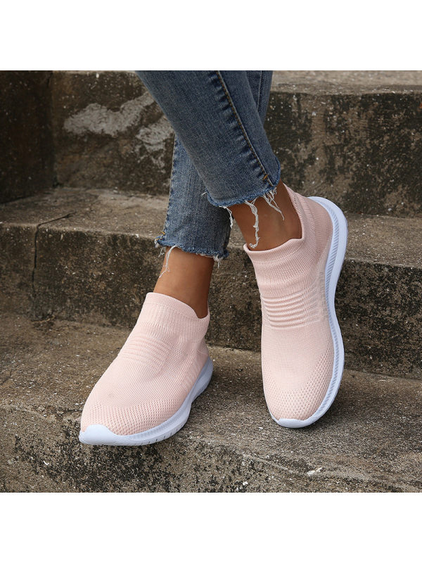 Plain Flat Round Toe Casual Travel Sneakers