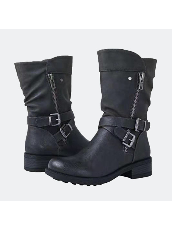 plain flat round toe date outdoor mid calf flat boots