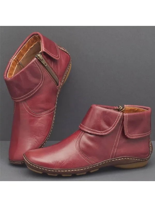 Plain  Round Toe Boots - Ninacloak.com 