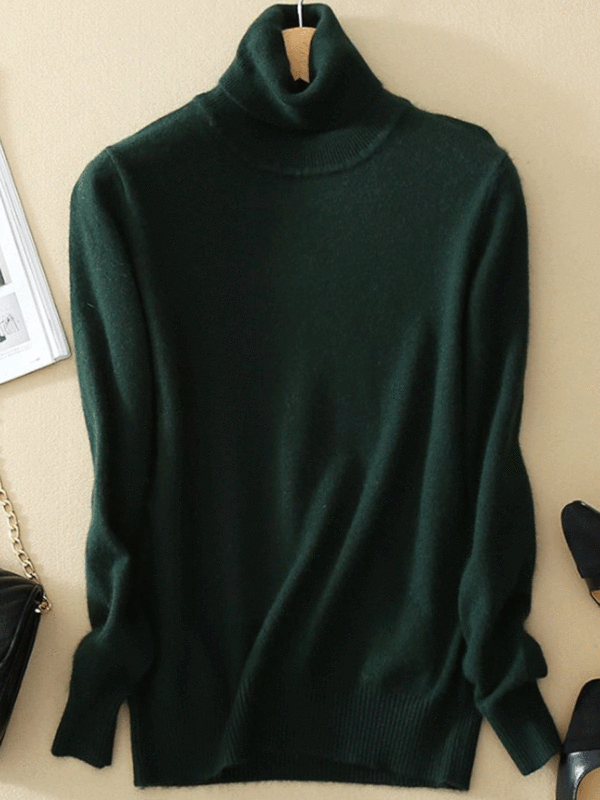 50% Off Turtleneck Sweater Women's Pullover Korean Long Sleeve Loose Knit Sweater