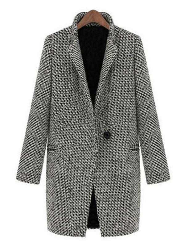 Elegant Lapel With Pockets Overcoat