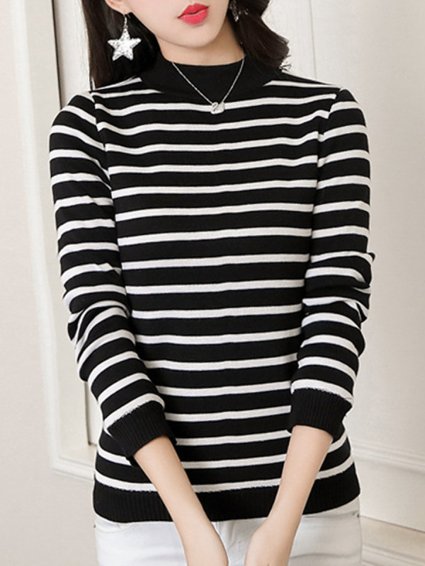 black and white stripped sweater