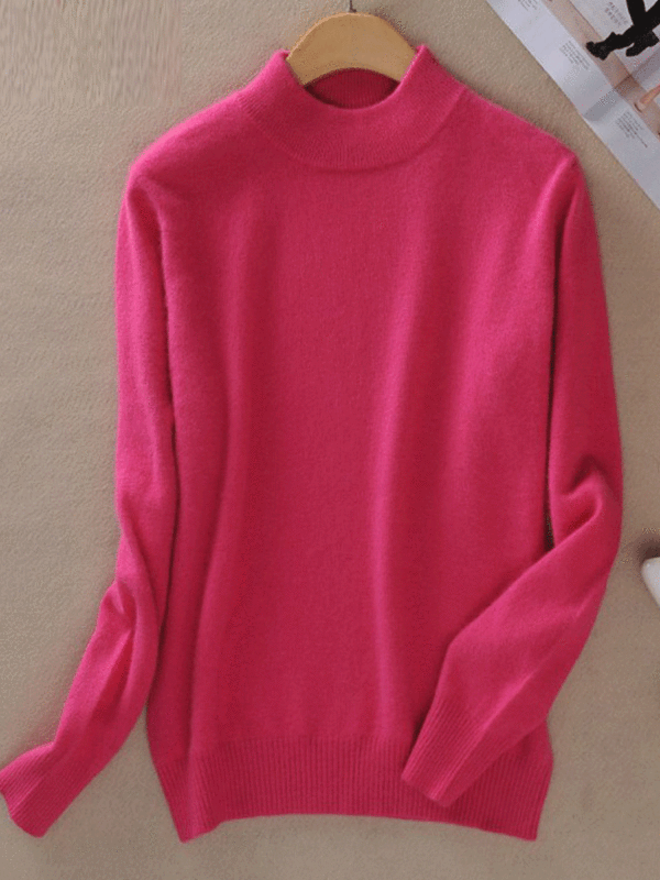 47% Off Women's Half-High Collar Sweater Pullover - Ninacloak.com