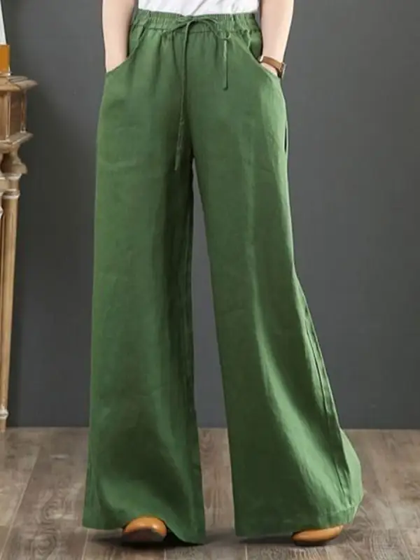 pantalon ample ample en coton et lin littéraire - Funluc.com 