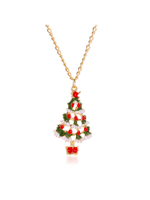 Christmas Tree Earrings And Necklace Set
