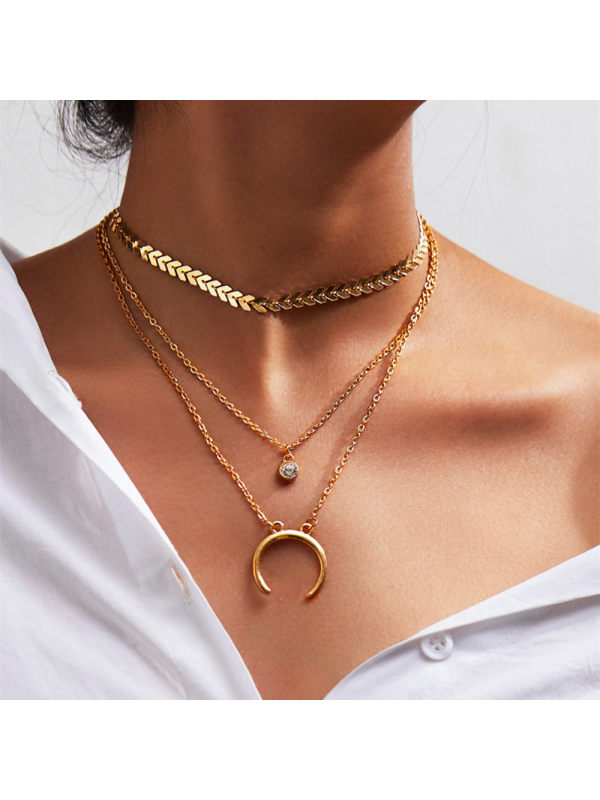Retro ethnic style exaggerated necklace multi-layer clavicle necklace
