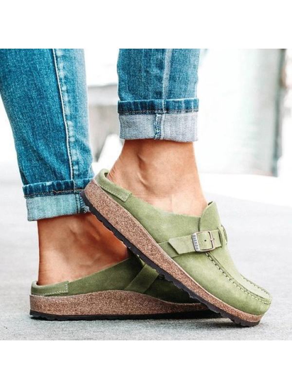 Casual Comfy Leather Slip On Sandals