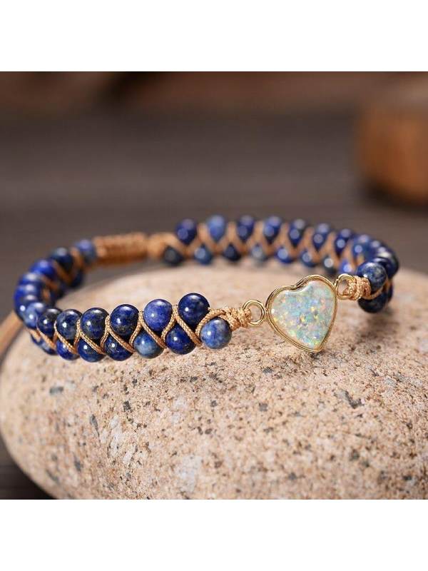 Lapis Love Heart Opal Bracelet