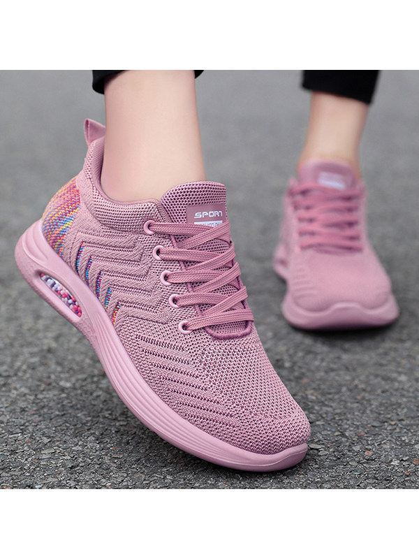 Women's Casual Comfortable Lace-up Fly Knit Sneakers