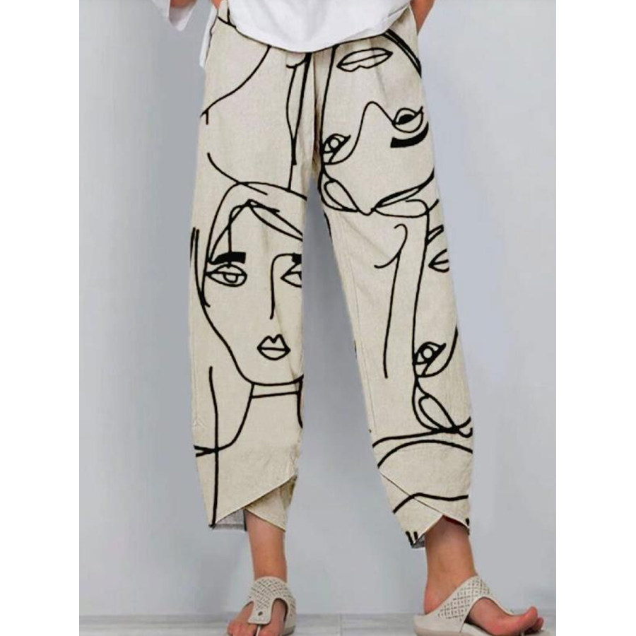 

Casual Abstract Printed Loose Trousers