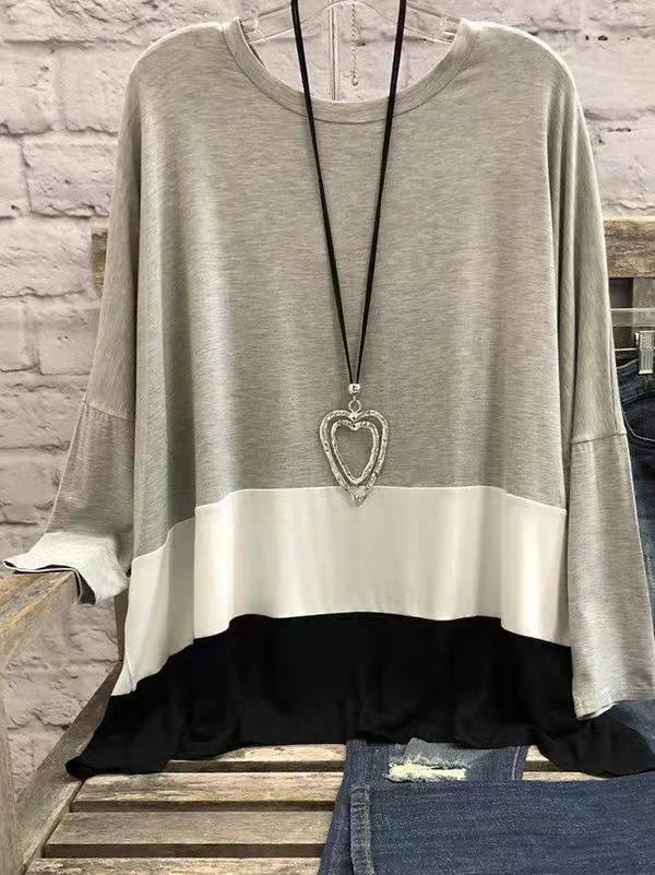 Loose Cotton Striped Long Sleeve T Shirt