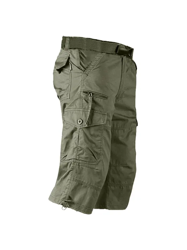 Men's Zip Multi Pocket Hiking Cotton Cargo Pants - Ninacloak.com 