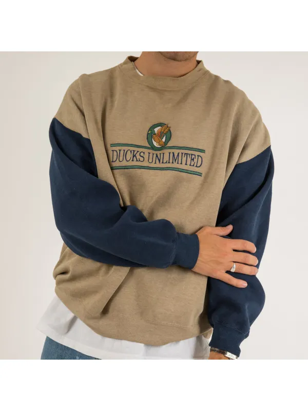 Vintage Ducks Unlimited Embroidered Sweatshirt - Ninacloak.com 