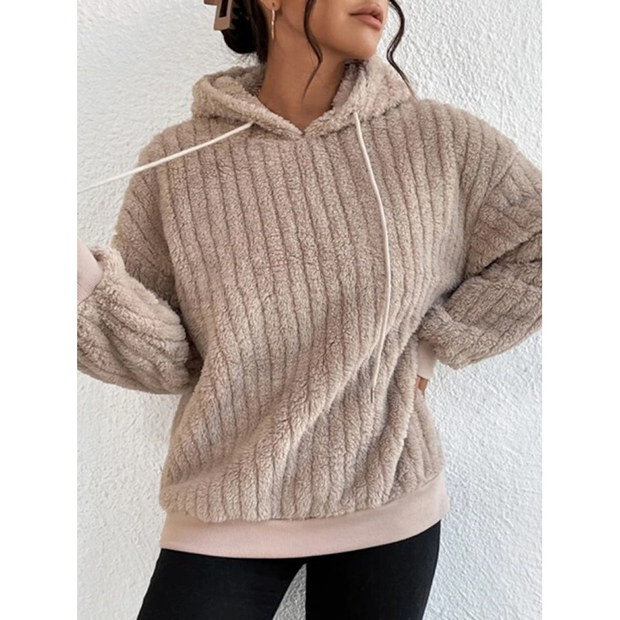 

Casual Loose Fleece Warm Solid Hoodie