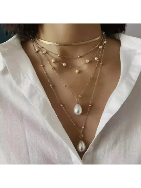 Vintage Elegant Pearl Multi-Layer Premium Necklace - Ninacloak.com 