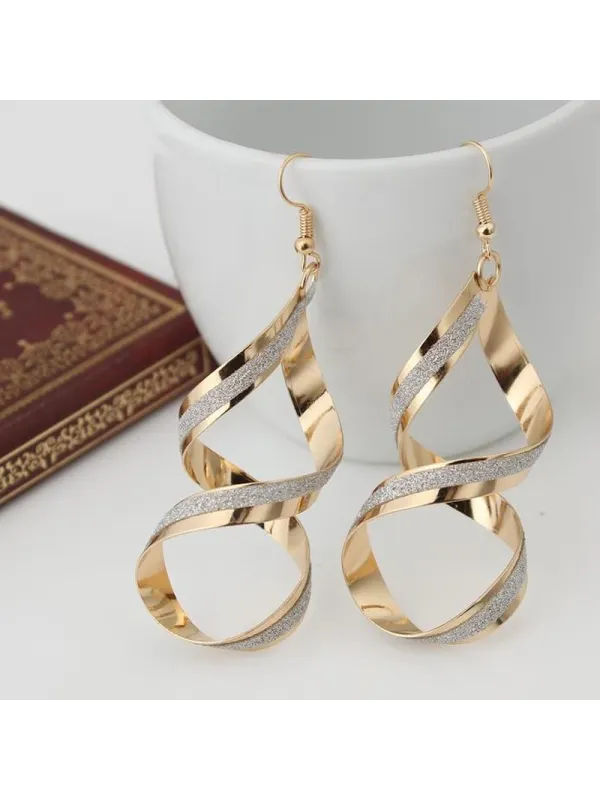 Casual Chic Frosted Spiral Cross Earrings - Ninacloak.com 