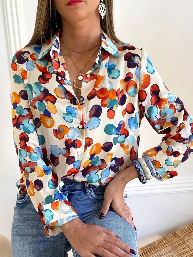 Women Printed Long Sleeves Blouse