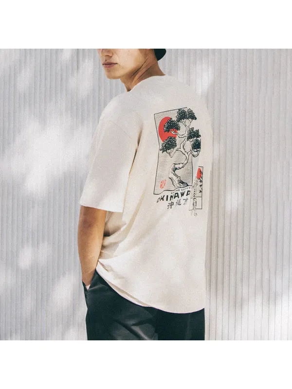 Okinawa Japan Organic Cotton Mens Retro T-shirt - Ninacloak.com 
