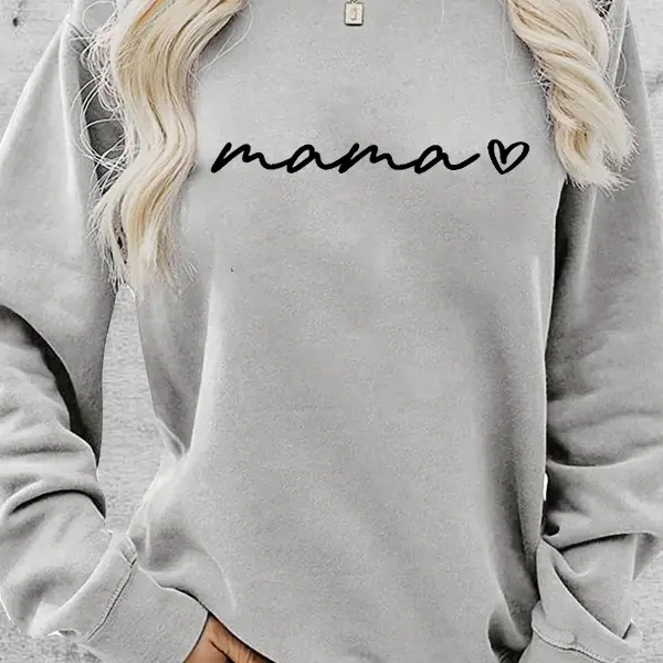 Women's Mama Graphic Print Comfortable Soft Sweatshirt Tops - Kalesafe.com 