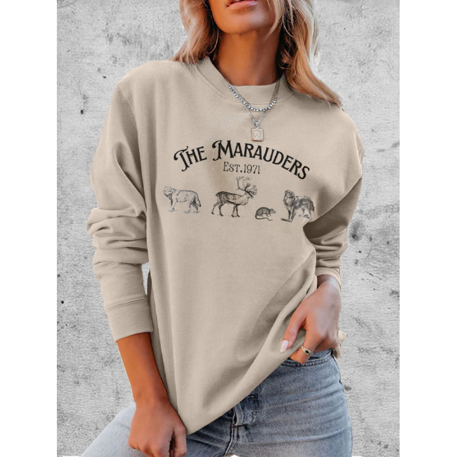 

Bequeme Weiche Sweatshirt-Oberteile Mit Grafikdruck „The Marauders“ Für Damen