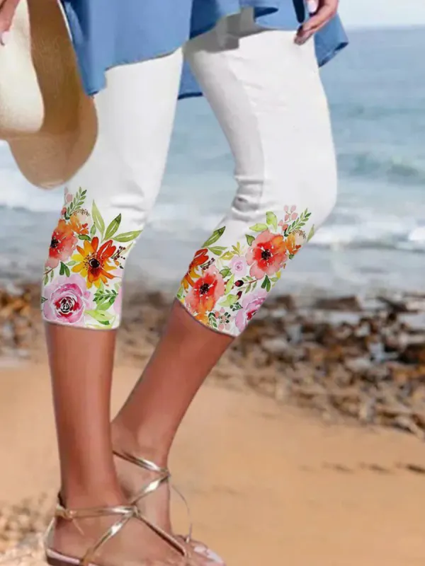 Cotton Shorts Printing Leggings