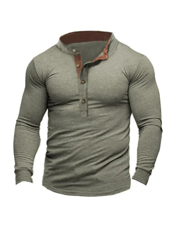 Men's Outdoor Tactical Henley Long Sleeve T-Shirt - Ninacloak.com 